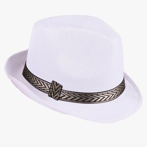 Block Hats Men's Nylon Fedora White Size M/L